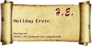 Hollósy Ervin névjegykártya